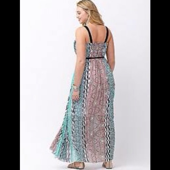 Lane Bryant Pleated Deco Maxi Dress Size 18/20 - Picture 3 of 6